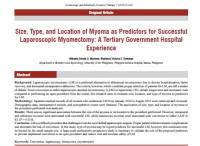 Size, Type, and Location of Myoma as Predictors for Successful Laparoscopic Myomectomy: A Tertiary Government Hospital
Experience