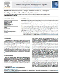 Aggressive ossifying fibroma of right ethmoidal sinus: A case report