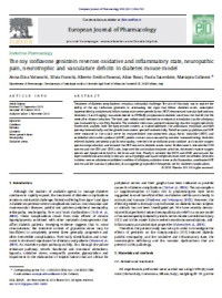 The soy isoflavone genistein reverses oxidative and inflammatory state, neuropathic pain, neurotrophic and vasculature deficits in diabetes mouse model