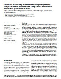 Impact of pulmonary rehabilitation on postoperative complications in patients with lung cancer and chronic obstructive pulmonary disease