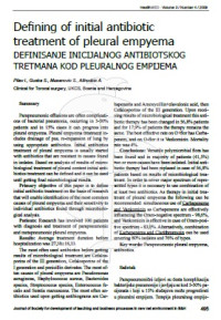 Defining of initial antibiotic treatment of pleural empyema