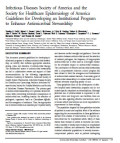 Infectious Diseases Society of America and the Society for Healthcare Epidemiology of America Guidelines for Developing an Institutional Program to Enhance Antimicrobial Stewardship