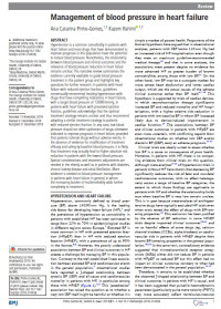 Management of blood pressure in heart failure