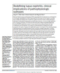 Redefining lupus nephritis : Clinical Implication of Patophysiologic Subtypes.