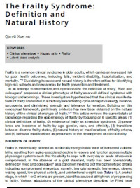 The Frailty Syndrome : Definition and Natural Hystory.