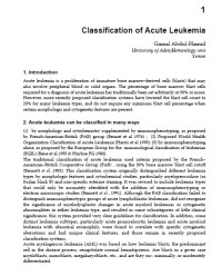 Classification of Acute Leukemia