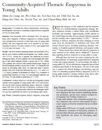 Community-Acquired Thoracic Empyema in Young Adults