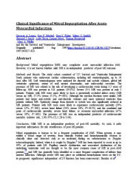 Clinical Significance of Mitral Regurgitation After Acute Myocardial Infarction