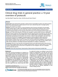 Clinical drug trials in general practice: a 10-year overview of protocols