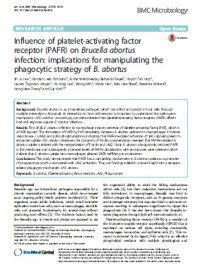 Influence of platelet-activating factor receptor (PAFR) on Brucella abortus infection: implications for manipulating the
phagocytic strategy of B. abortus