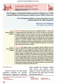 Pola Penggunaan Antibiotik Profilaksis pada Pasien Bedah Caesar (Sectio Caesarea) di Rumah Sakit Pekanbaru Medical Center (PMC) Tahun 2014