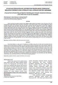 EVALUASI PENGGUNAAN ANTIBIOTIK PROFILAKSIS TERHADAP KEJADIAN INFEKSI LUKA OPERASI PADA OPERASI SECTIO CAESAREA