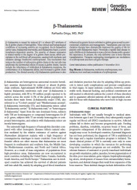 β-Thalassemia