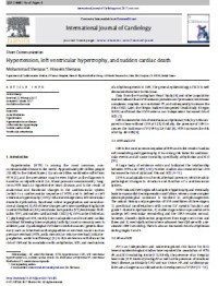 Hypertension, left ventricular hypertrophy, and sudden cardiac death