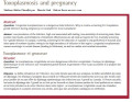 Toxoplasmosis and pregnancy