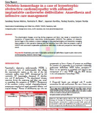 Obstetric hemorrhage in a case of hypertrophic obstructive cardiomyopathy with automatic implantable cardioverter defibrillator: Anaesthesia and intensive care management