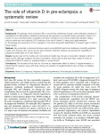 The role of vitamin D in pre-eclampsia: a systematic review