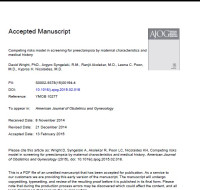 Competing risks model in screening for preeclampsia by maternal characteristics and medical history