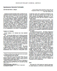 Spontaneous Bacterial Peritonitis