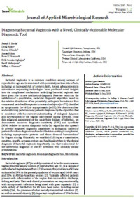 Diagnosing Bacterial Vaginosis with a Novel, Clinically-Actionable Molecular Diagnostic Tool