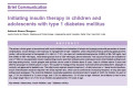 Initiating Insulin Therapy in Children and Adolescents with Ttype 1 Diabetes Mellitus