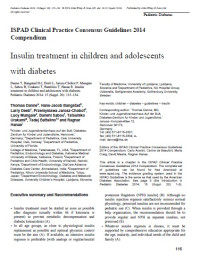 Insulin Therapy for Patients with Type 1 Diabetes