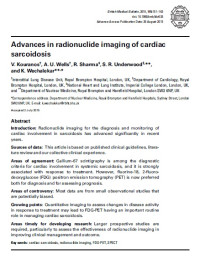 Advances in radionuclide imaging of cardiac sarcoidosis