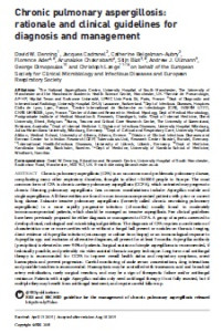 Chronic pulmonary aspergillosis: rationale and clinical guidelines for diagnosis and management