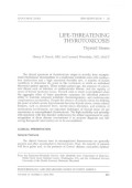 Life threatening thyrotoxicosis: thyroid storm