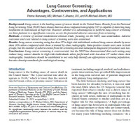 Lung Cancer Screening: Advantages, Controversies, and Applications