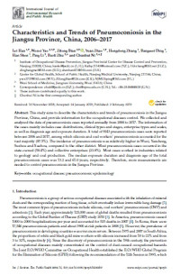 Characteristics and Trends of Pneumoconiosis in the Jiangsu Province, China, 2006–2017