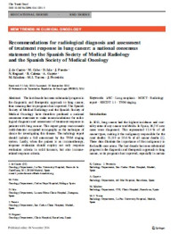 Recommendations for radiological diagnosis and assessment of treatment response in lung cancer: a national consensus
statement by the Spanish Society of Medical Radiology and the Spanish Society of Medical Oncology