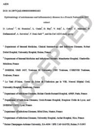 Epidemiology of autoimmune and inflammatory diseases in a French Nationwide HIV cohort