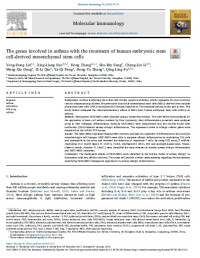 The genes involved in asthma with the treatment of human embryonic stem cell-derived mesenchymal stem cells