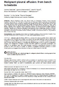 Malignant pleural effusion: from bench to bedside