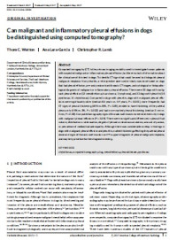 Can malignant and inflammatory pleural effusions in dogs be distinguished using computed tomography?