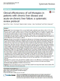 Clinical effectiveness of cell therapies in patients with chronic liver disease and acute-on-chronic liver failure: a systematic
review protocol