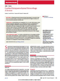 Cerebral Intraparenchymal Hemorrhage : A Review