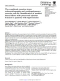 The combined exercise stress echocardiography and cardiopulmonary exercise test for identification of masked
heart failure with preserved ejection fraction in patients with hypertension