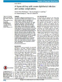 A 9-year-old boy with severe diphtherial infection and cardiac complications