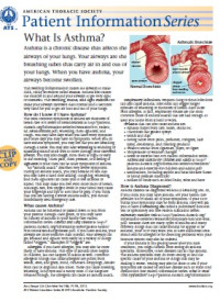 Patient Information Series : What Is Asthma?