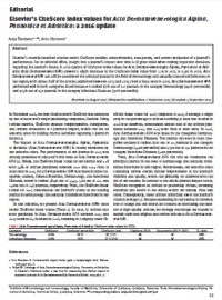 Elsevier’s CiteScore index values for Acta Dermatovenerologica Alpina, Pannonica et Adriatica: a 2016 update