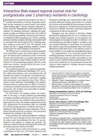 Interactive Web-based regional journal club for postgraduate year 2 pharmacy residents in cardiology