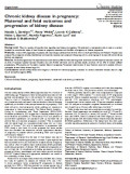 Chronic kidney disease in pregnancy: Maternal and fetal outcomes and progression of kidney disease