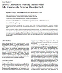 Unusual Complication following a Myomectomy: Colic Migration of a Forgotten Abdominal Swab