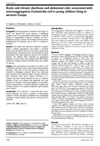 Acute and chronic diarrhoea and abdominal colic associated with enteroaggregative Escherichia coli in young children living in western Europe