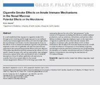 Cigarette Smoke Effects on Innate Immune Mechanisms in the Nasal Mucosa Potential Effects on the Microbiome