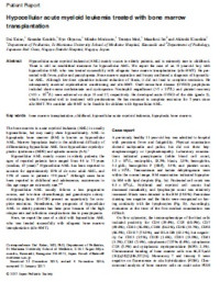 Hypocellular acute myeloid leukemia treated with bone marrow transplantation