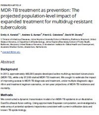 MDR-TB treatment as prevention: The projected population-level impact of expanded treatment for multidrug-resistant tuberculosis