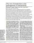 The role of metabolism in the pathogenesis of osteoarthritis